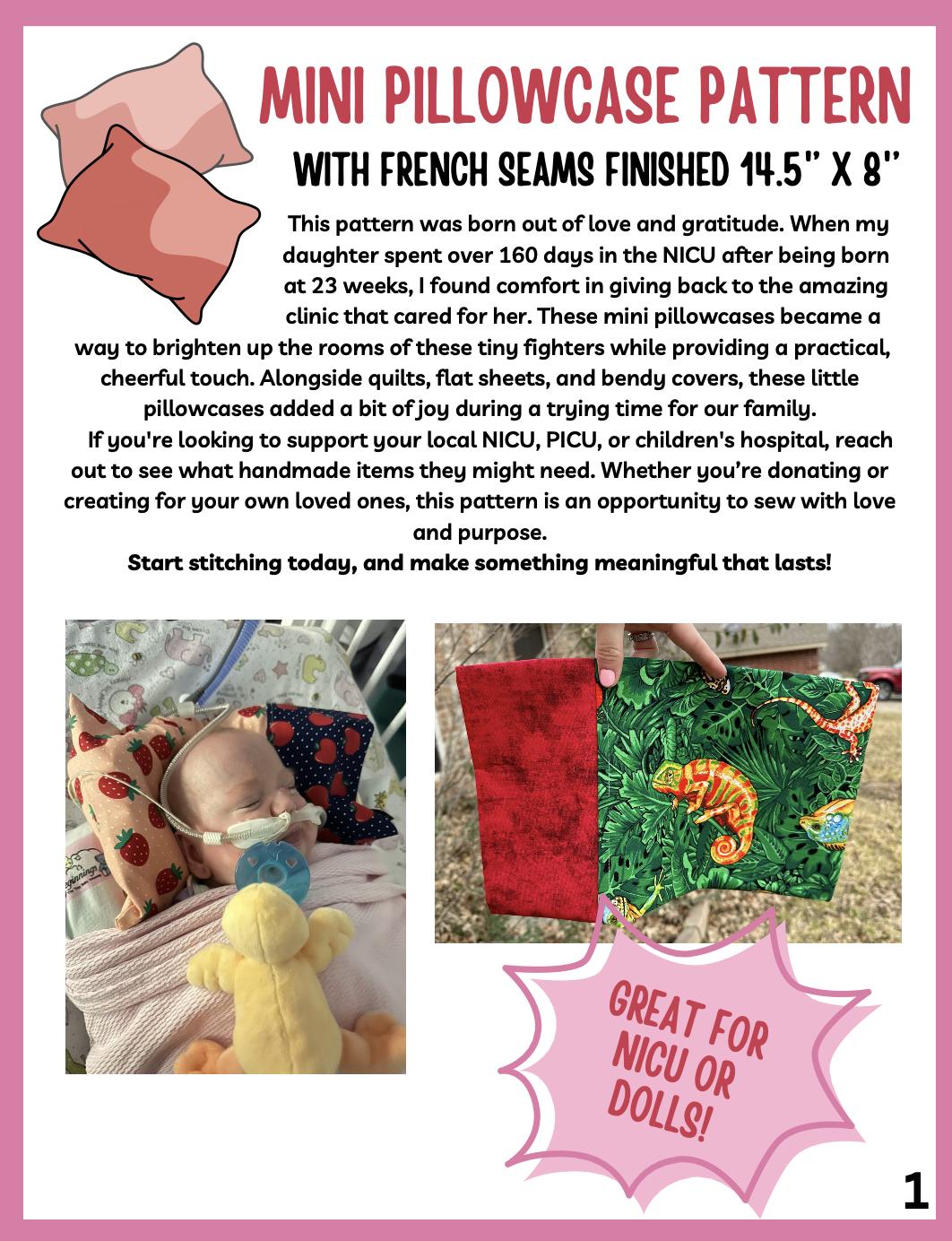Small Pillowcase Sewing Pattern Beginner Friendly PDF image 1