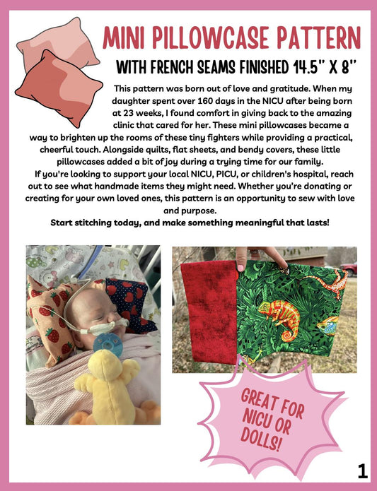 Small Pillowcase Sewing Pattern Beginner Friendly PDF image 1