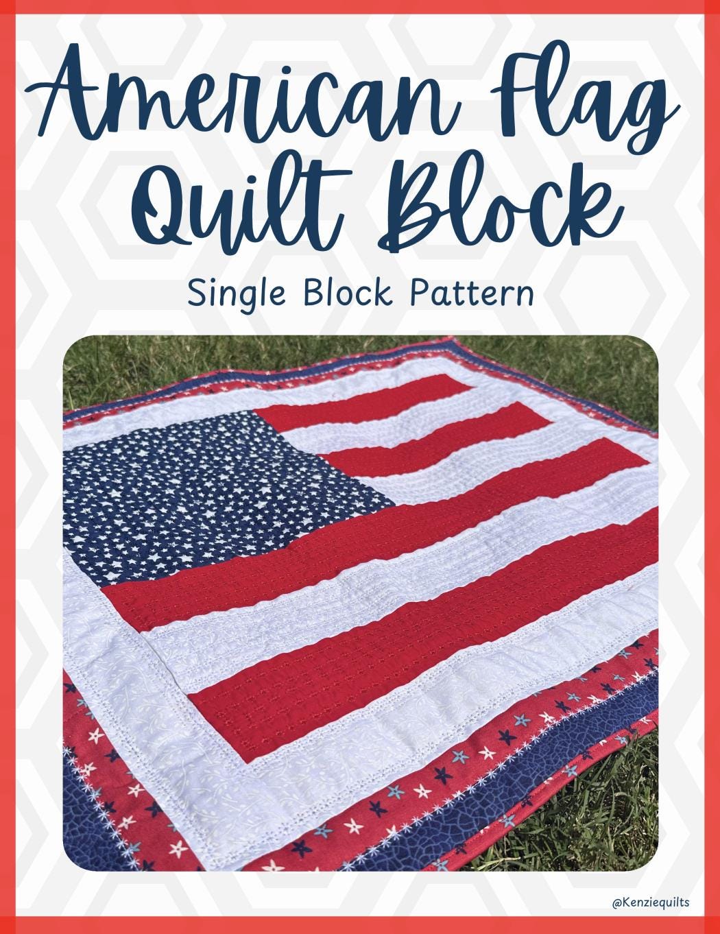 American Flag Single Block Sewing Pattern image 1