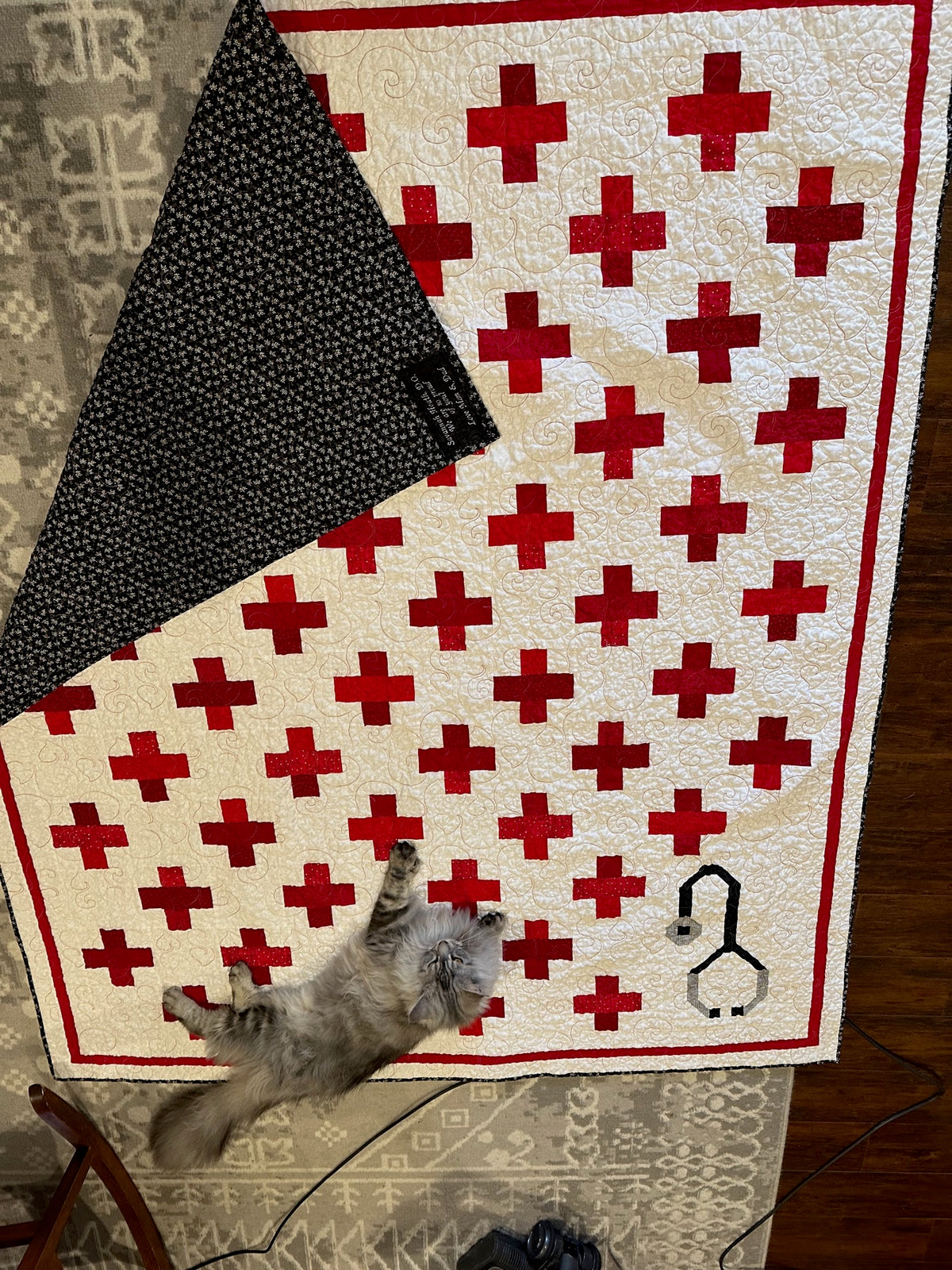 Red cross themed quilt