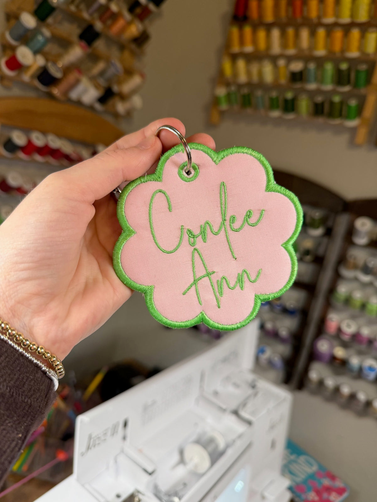 Personalized embroidery project by Kenzie Quilts