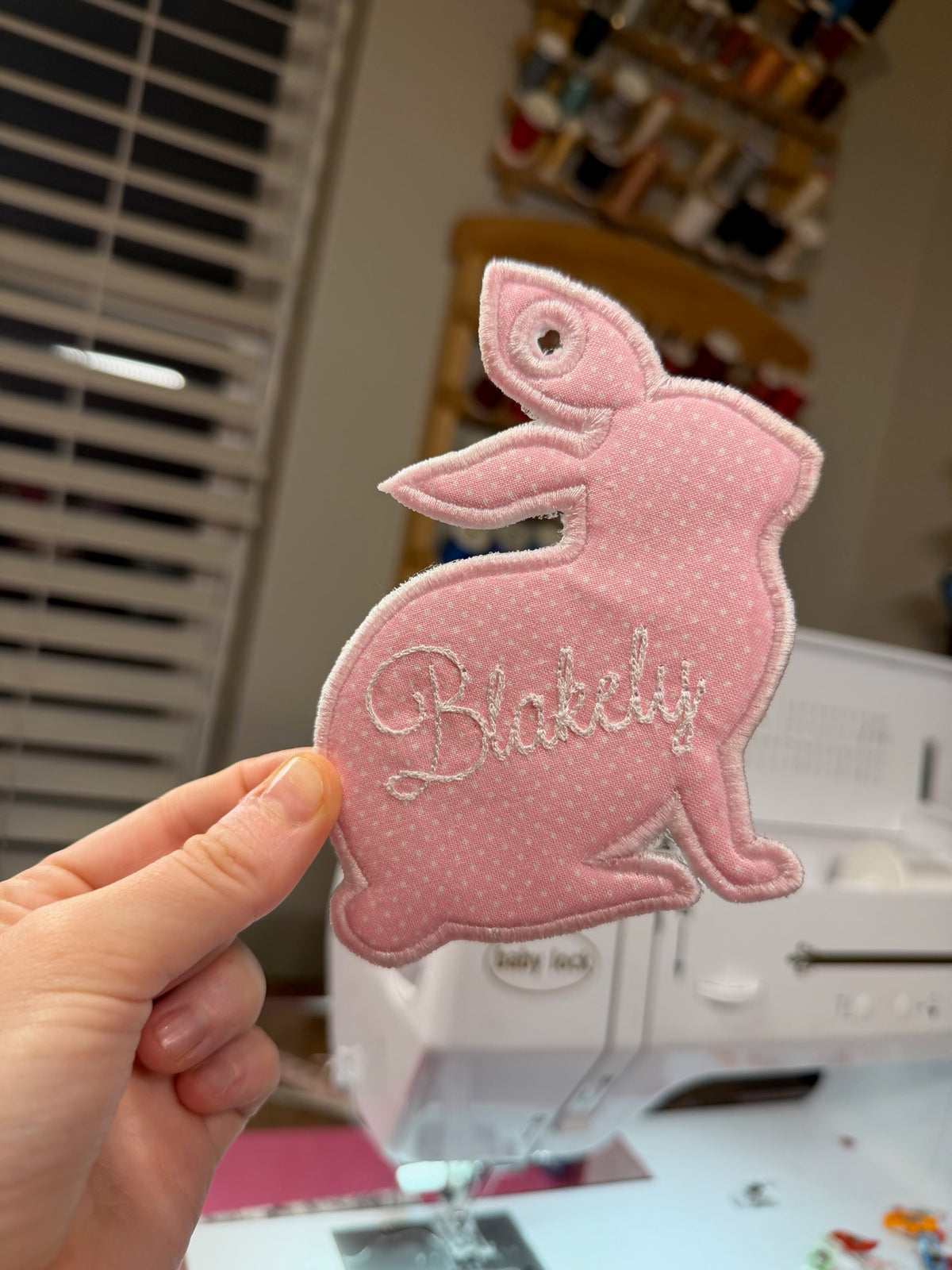 Personalized embroidery project by Kenzie Quilts
