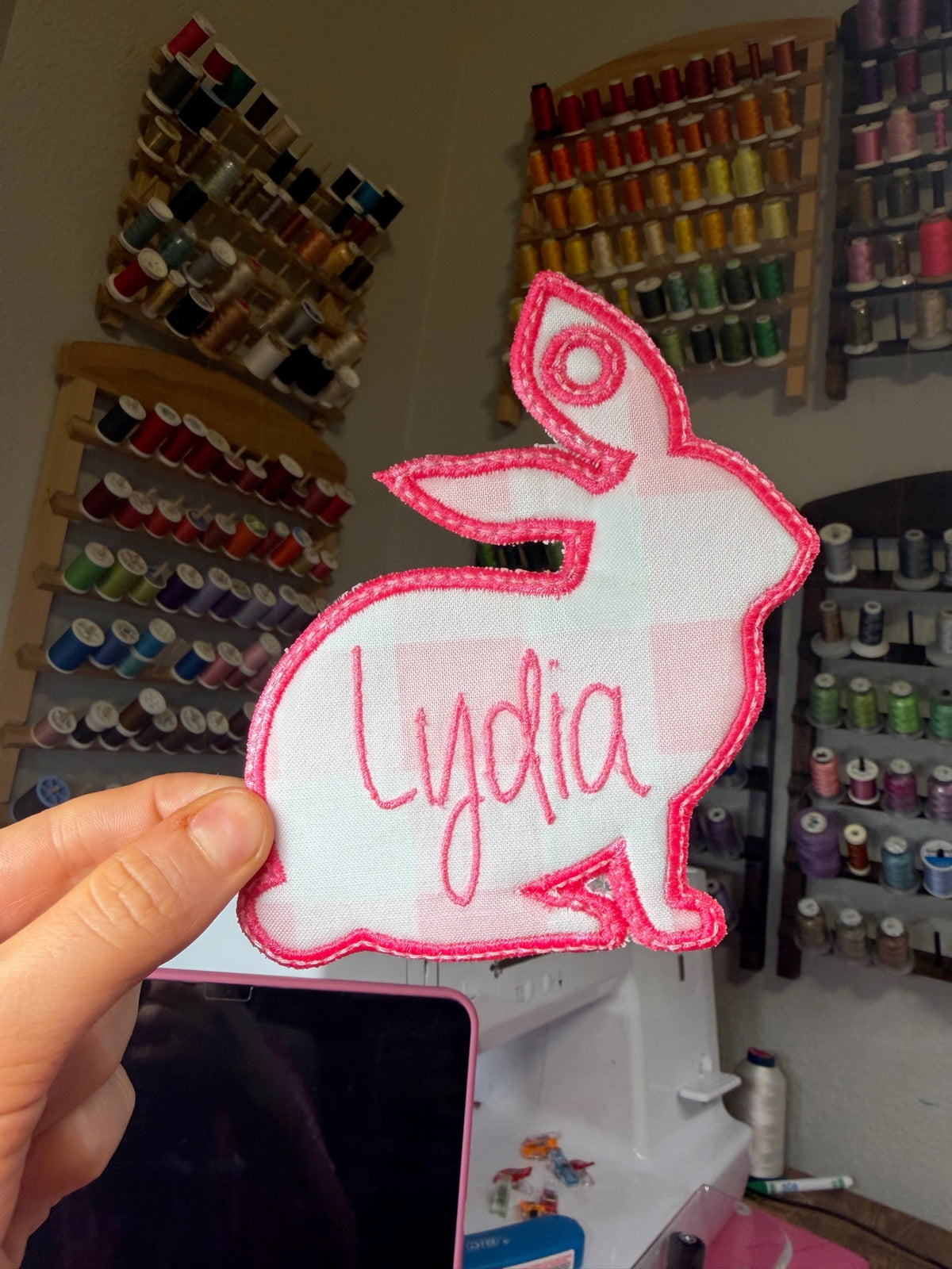 Personalized embroidery project by Kenzie Quilts