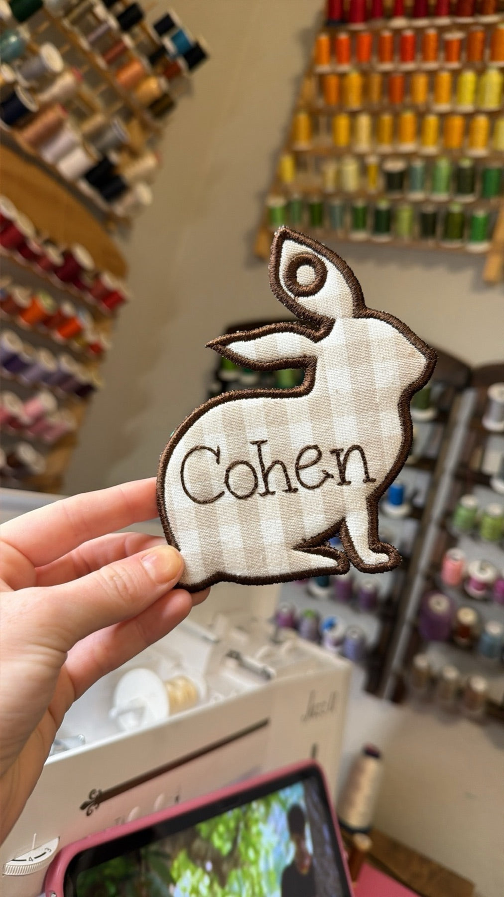 Personalized embroidery project by Kenzie Quilts