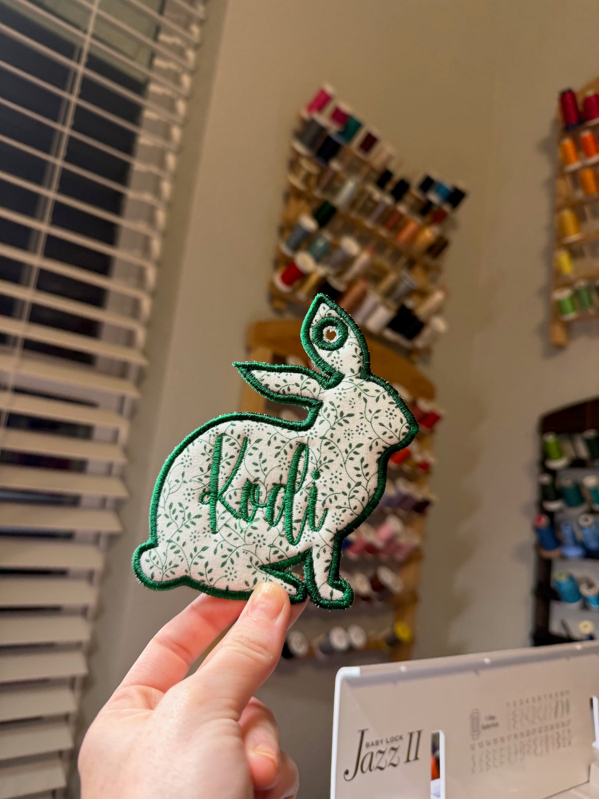 Personalized embroidery project by Kenzie Quilts