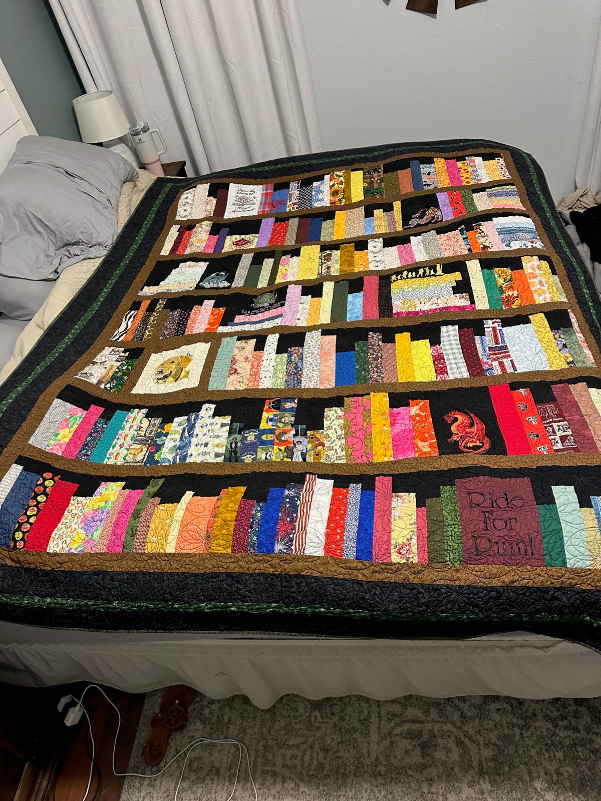 Colorful T-shirt memory quilt