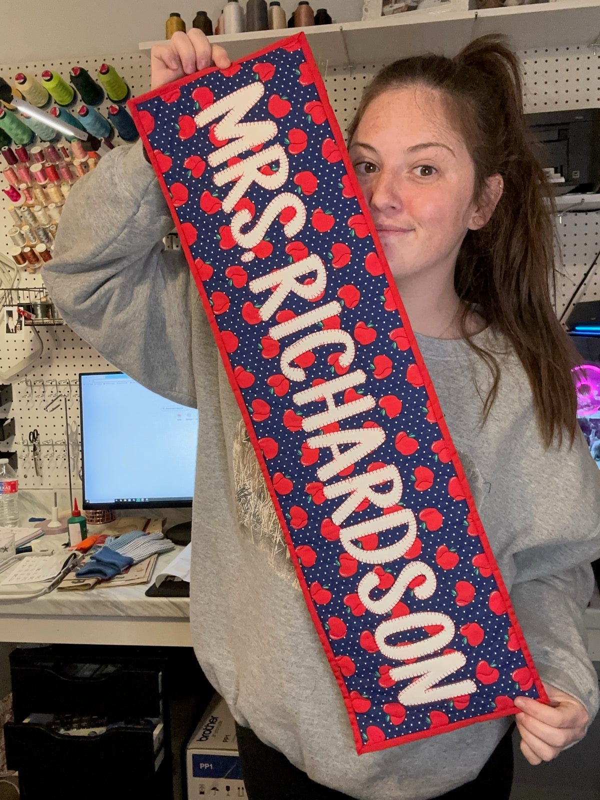 Personalized embroidery project by Kenzie Quilts