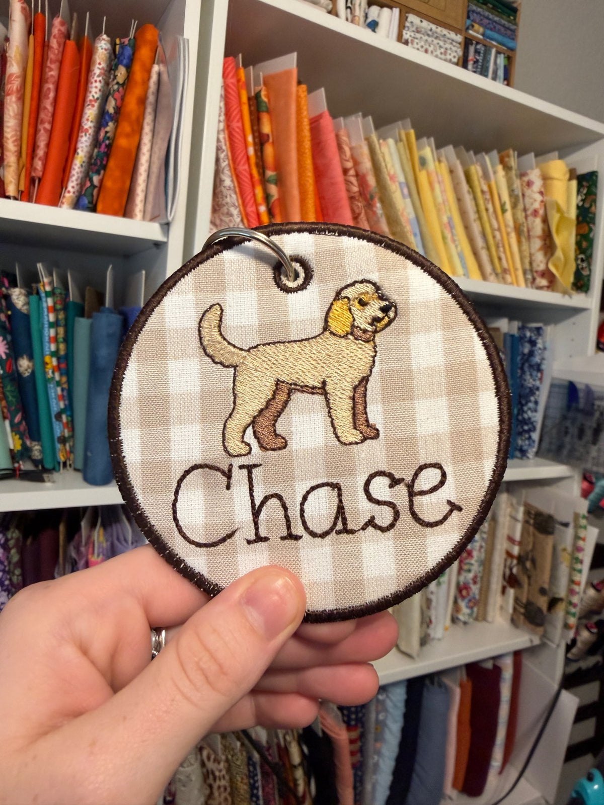Personalized embroidery project by Kenzie Quilts