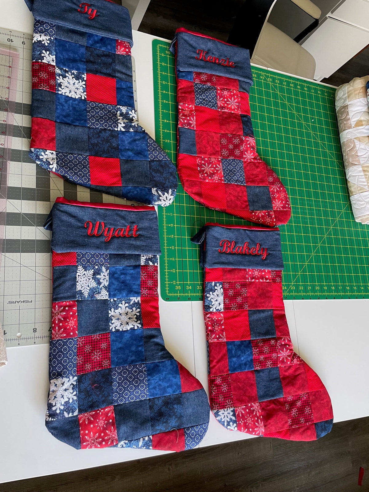 Personalized patchwork stockings