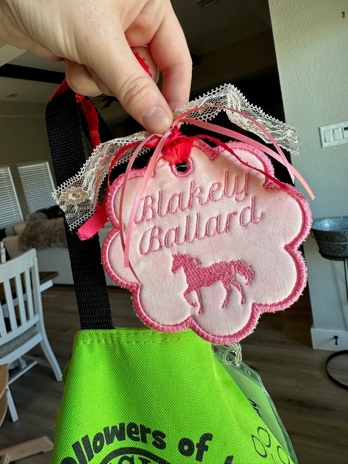 Personalized embroidery project by Kenzie Quilts