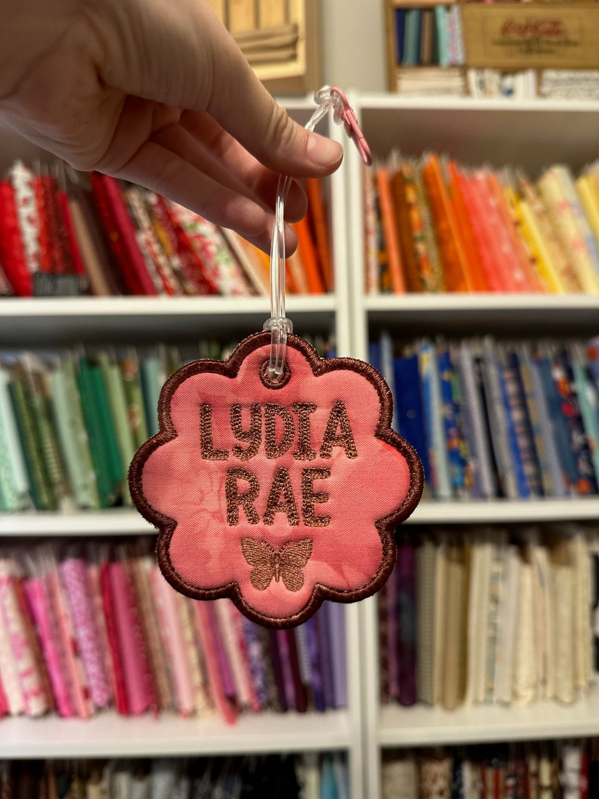 Personalized embroidery project by Kenzie Quilts
