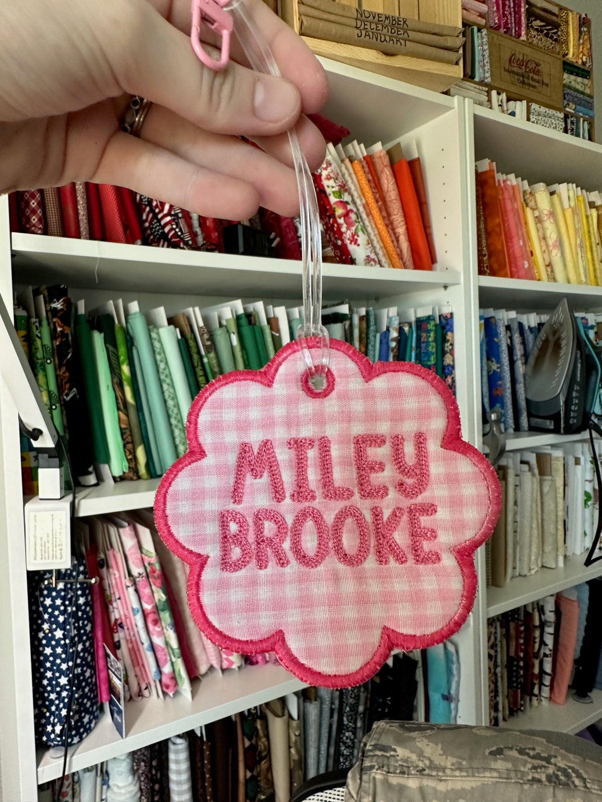 Personalized embroidery project by Kenzie Quilts