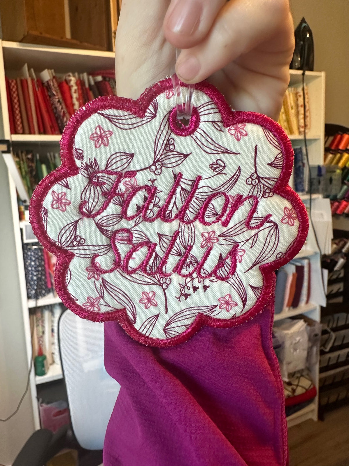 Personalized embroidery project by Kenzie Quilts