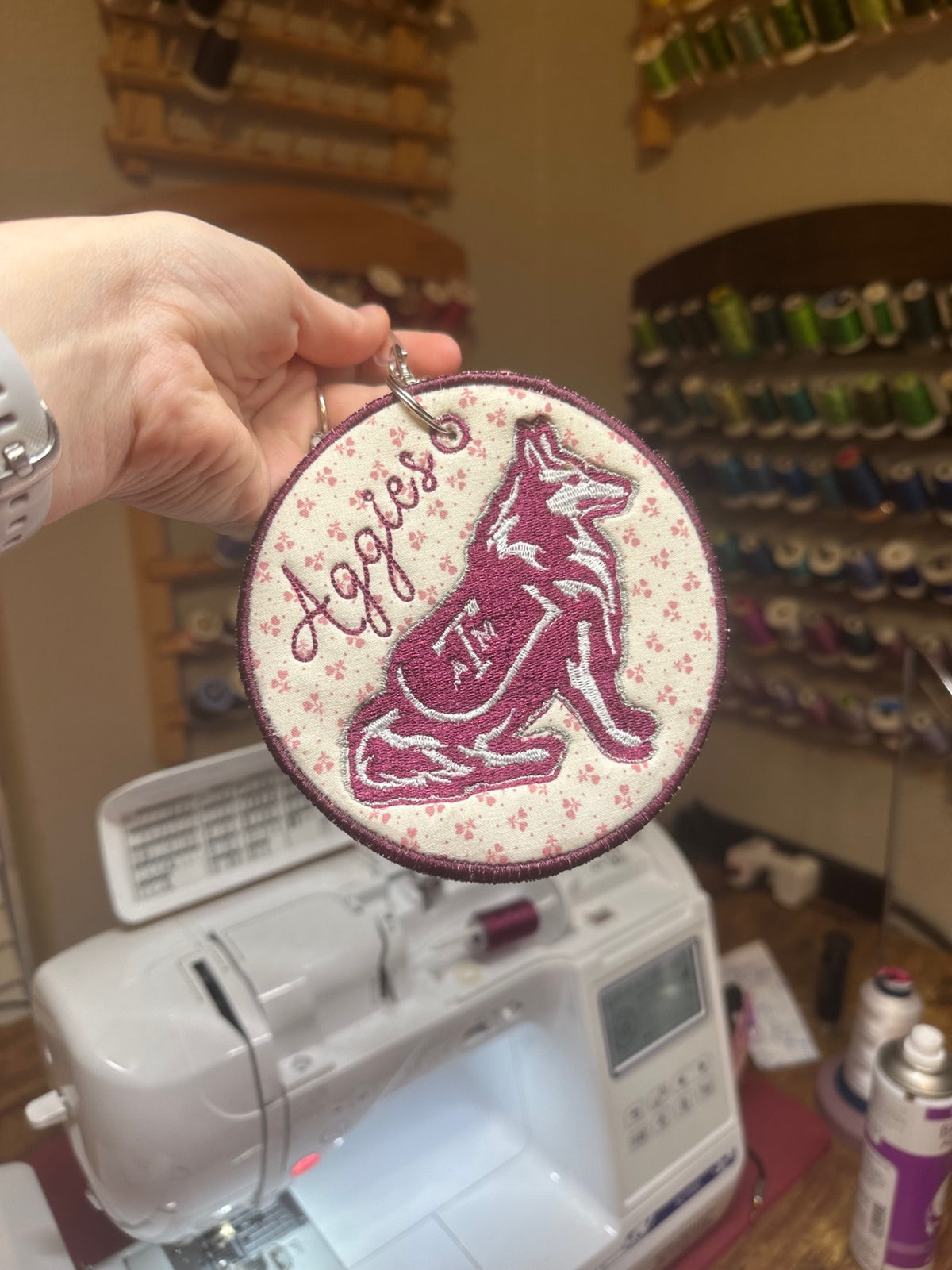 Personalized embroidery project by Kenzie Quilts