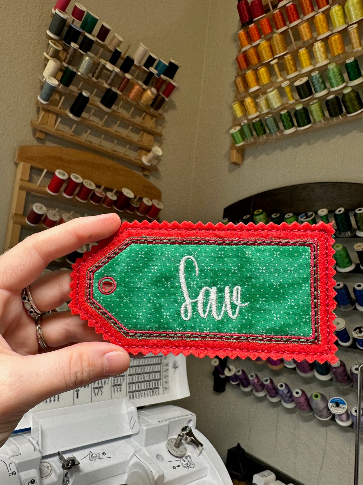 Personalized embroidery project by Kenzie Quilts