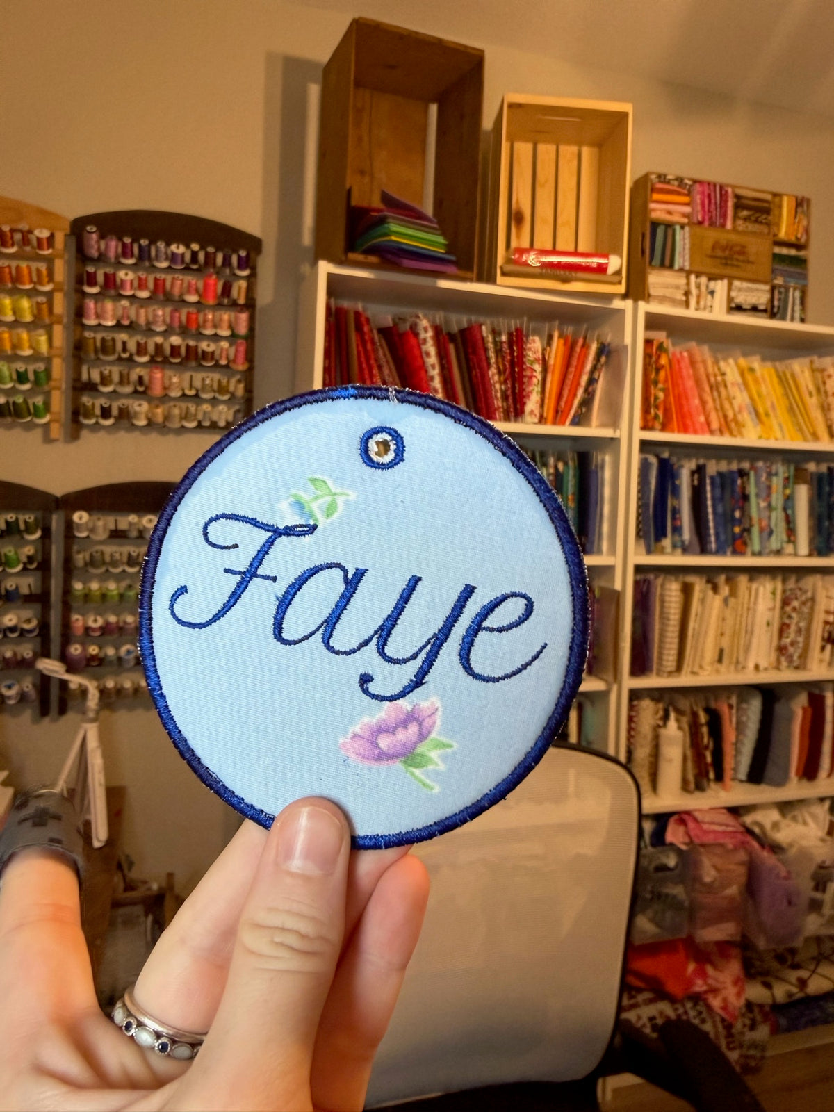 Personalized embroidery project by Kenzie Quilts