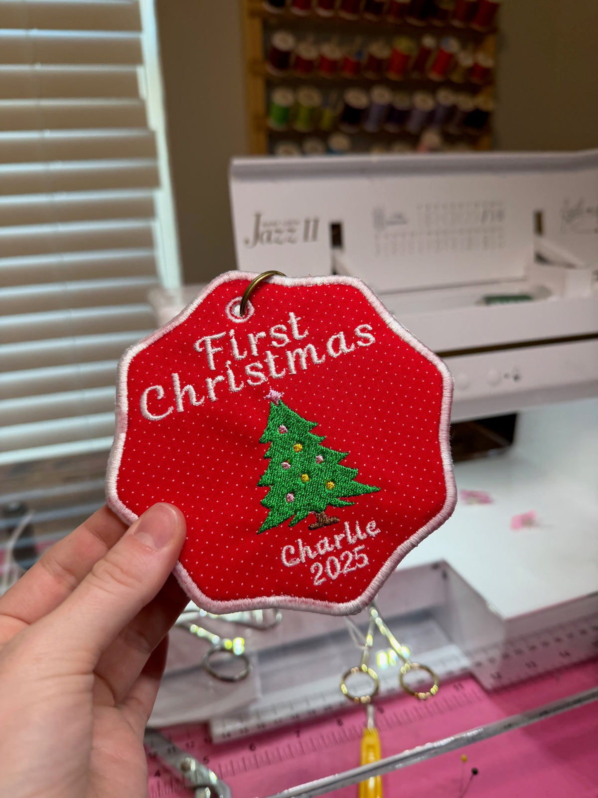 Personalized embroidery project by Kenzie Quilts
